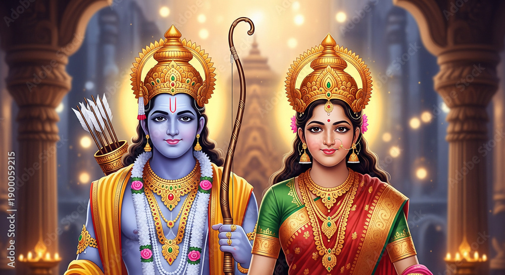 Fototapeta premium Cinematic 8K Realistic Depiction of Ram and Sita During Vanvas