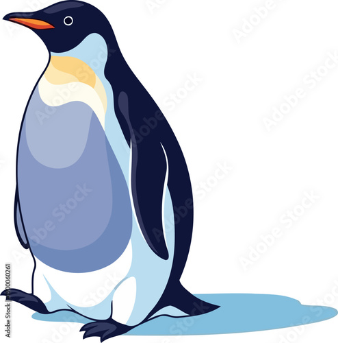 Emperor penguin standing on blue ice