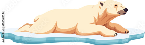 Polar bear resting on a floating ice floe in the arctic