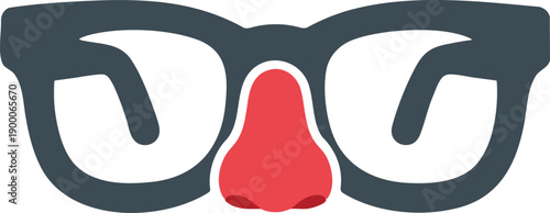 cartoon glasses and red nose