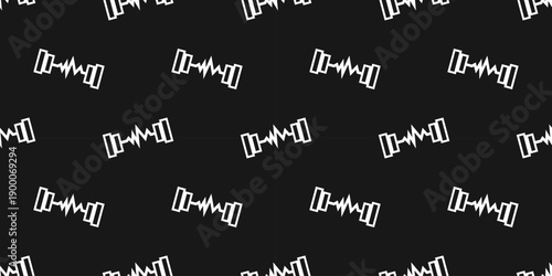 dumbbell vector illustration. dumbbell seamless pattern background. dumbbell heartbeat vector illustration. suitable for various sport design applications. 