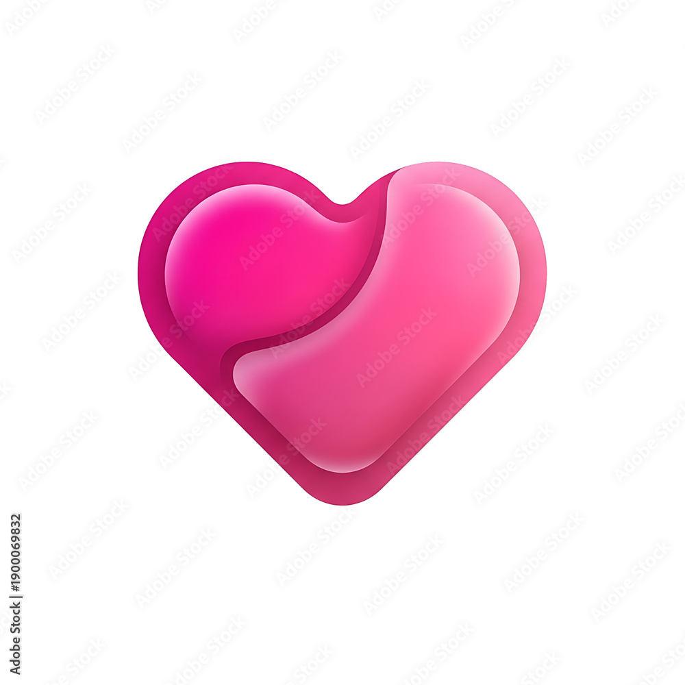Fototapeta premium Vibrant Pink Gradient Heart Shape with Soft Edges