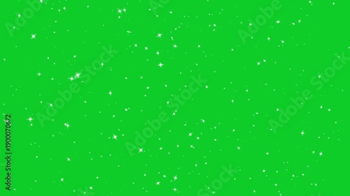 white dust glitter sparkle star animation on green screen, Ultra HD 4K Party 3D animation video, twinkle white glitter dust for festive party, holiday party, christmas, birthday celebration concept.