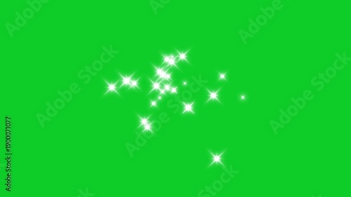 Sparkle star glitter  animation on green screen, Ultra HD 4K Party 3D animation video, twinkle white glitter dust for festive party, holiday party, christmas, birthday celebration concept.