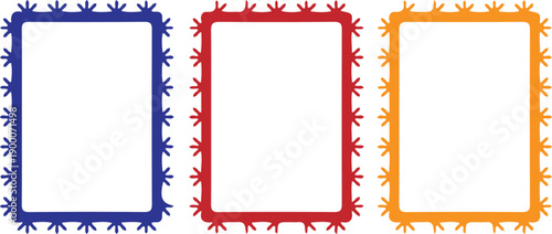 scalloped edge rectangular frame shape vector illustration collection desihn