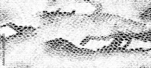 Snakeskin pattern imitation. Lines and spots structural texture. Cool and artsy faux leather background. Abstract vector illustration. Black isolated on white. EPS10