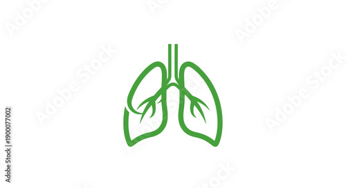 Green lungs human organ illustration.