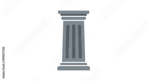 Gray ancient stone column pillar.