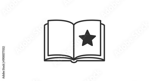 Open book with star symbol.