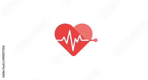 Red Heartbeat Medical Health Symbol.