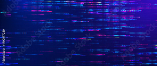 Colorful Glitch Screen Effect Background. Abstract Digital Pixel Crosses Noise Glitch Error. Overlay Texture Effect Illustration. Modern Sci-Fi Game Vector Background.