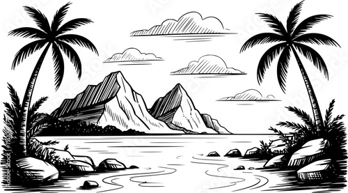 Silhouette of a stag with large antlers standing proudly a white background deer animal