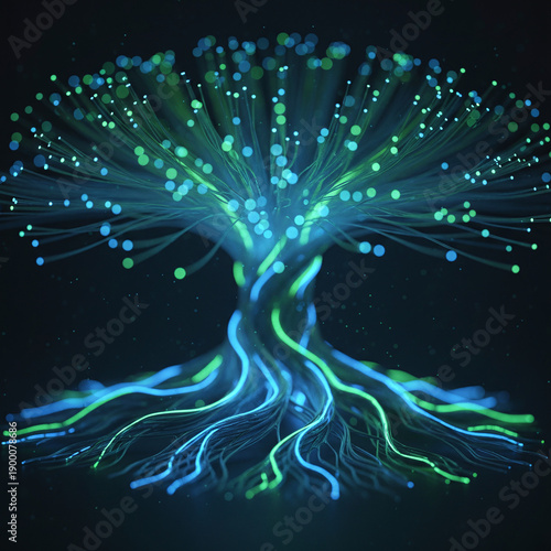 Artificial Intelligence fiber network and digital neural pathways