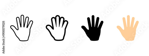 Open hand and palm icon showing a human gesture. Symbol of stop, touch and interaction. Ideal for user interface design, gesture control, warning signs and contact or interaction concepts.
