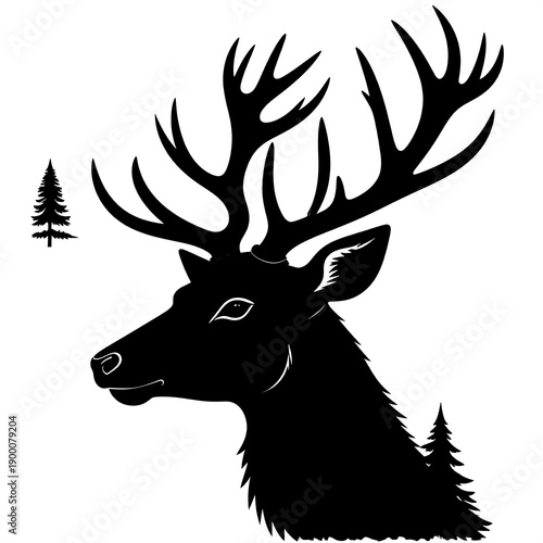 Majestic Stag Silhouette - A Symbol of Wilderness and Natures Beauty.