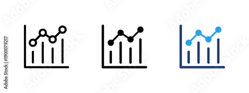 Statistics icon with line graph and bar chart. Symbol of data analysis, metrics and reporting. Ideal for analytics dashboards, business reports, finance, marketing statistics and data visualization.