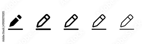 Edit and writing icon with pencil and underline. Symbol of text editing, content creation and document modification. Ideal for user interface design, text editors, content management and writing tools