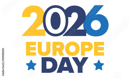 Europe Day. Annual public holiday in May. Is the name of two annual observance days - 5 May by the Council of Europe and 9 May by the European Union. Poster, card, banner and background. Vector