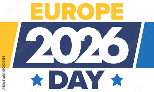 Europe Day. Annual public holiday in May. Is the name of two annual observance days - 5 May by the Council of Europe and 9 May by the European Union. Poster, card, banner and background. Vector