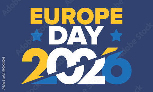 Europe Day. Annual public holiday in May. Is the name of two annual observance days - 5 May by the Council of Europe and 9 May by the European Union. Poster, card, banner and background. Vector