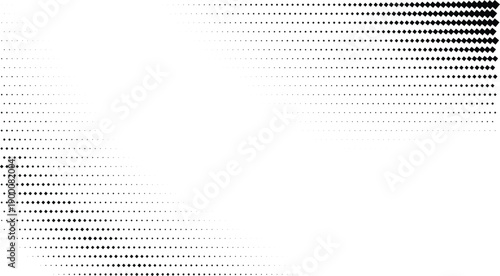 Abstract graphic dot gradient fade. Dynamic monochrome digital transition, dense to sparse texture. Modern visual design background for contemporary projects