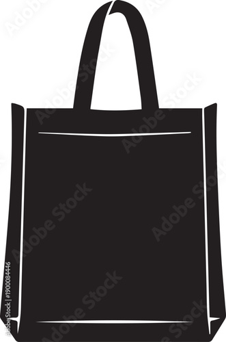 Reusable shopping bag silhouette tote illustration environmentally friendly concept vector line art