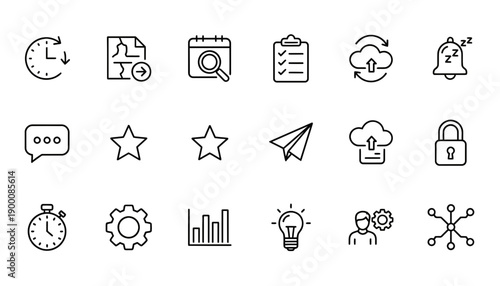 UI Icon Pack Set – Flat Solid and Outline Icons for App and Web Interface. Modern UI icon pack featuring a set of flat solid and outline icons designed for mobile apps, websites, dashboards, and SaaS.
