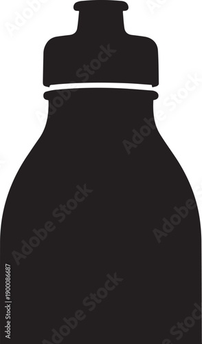 Water bottle flask silhouette vector illustration design for reusable container icon set