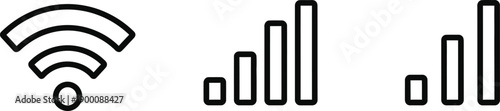 Set of wifi signal and internet connection icons