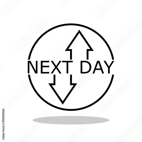 Next day delivery icon with shadow