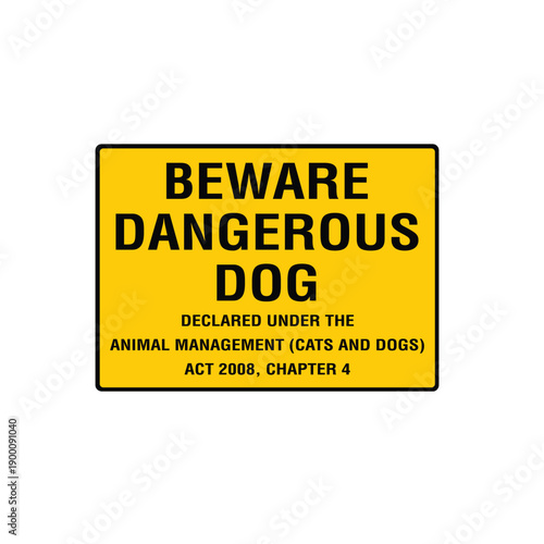 Beware Dangerous Dog Warning Sign Safety Notice