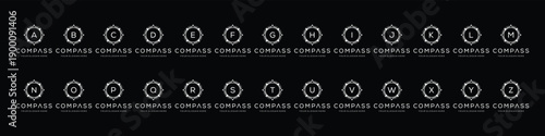 collection of initial letter A to Z logo design, compass earth adventure GPS naviagation graphic icon