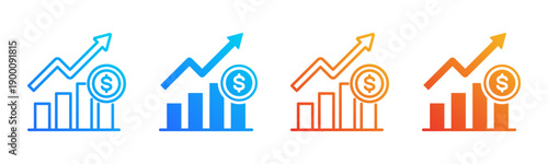 Revenue Growth Multi Style Icon Set