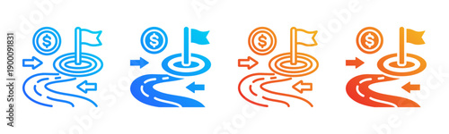 Financial Roadmap Multi Style Icon Set