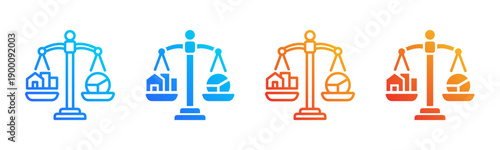 Asset Allocation Multi Style Icon Set