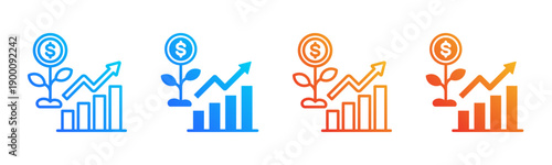 Sustainable Profit Multi Style Icon Set