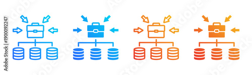 Income Diversification Multi Style Icon Set