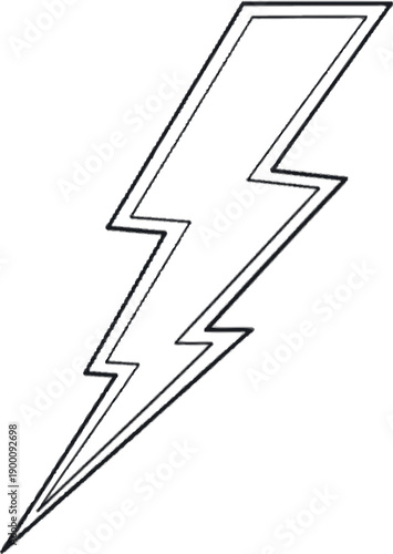 Dynamic monochromatic outline symbolizing speed, power, and rapid energy. This clean vector graphic represents a swift electrical force, ideal for modern design projects requiring an energetic visual