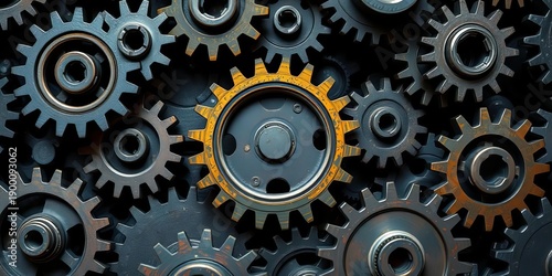 Wallpaper Mural Intricate gears meshing, representing complex business operations,  industry,  automation Torontodigital.ca