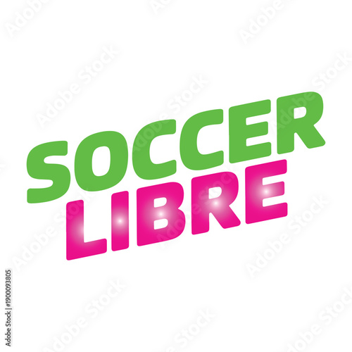 Eye-catching Soccer Libre graphic with bold, colorful letters