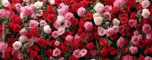 Wallpaper Mural a wall of red and pink roses, a valentine's day backdrop with roses, red and white roses Generative AI Torontodigital.ca