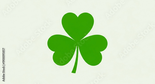 Lucky green four leaf clover on white background symbol