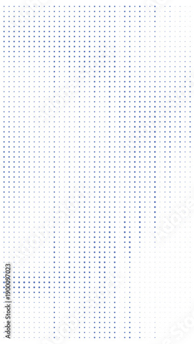 Blurry blue and white abstract background with pixelated texture and grid pattern on left side