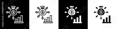 Wealth Expansion In Black And White Filled Style