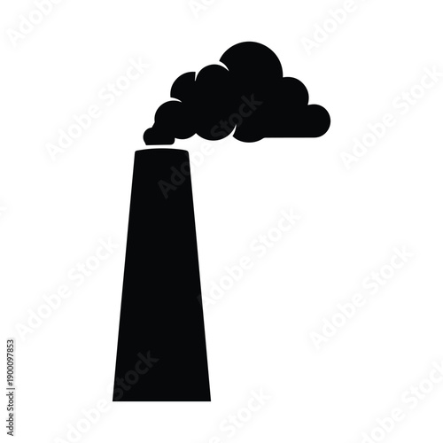 Industrial smokestack emitting thick plumes of pollution into the atmosphere