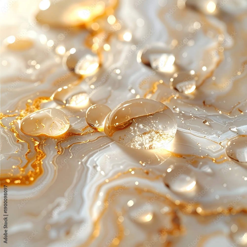 custom made wallpaper toronto digitalAbstract water droplets on golden surface