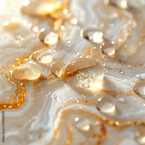 Wallpaper Mural Abstract water droplets on golden surface Torontodigital.ca