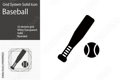 Baseball icons, metal bat and ball icons, baseball materials that can be used for WBC and MLB related designs