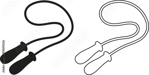 Jump Rope Vector Icon, Jump rope  logo Illustration silhouette  on white background EPS