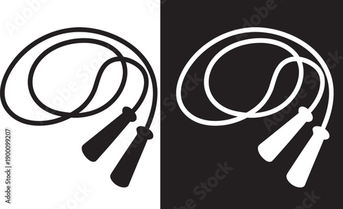 Jump Rope Vector Icon, Jump rope  logo Illustration silhouette  on white background EPS